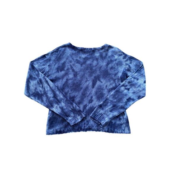 Faherty Reenie Lightweight Linen Sweater Tie Dye Navy Blue Size Small - Picture 2 of 5